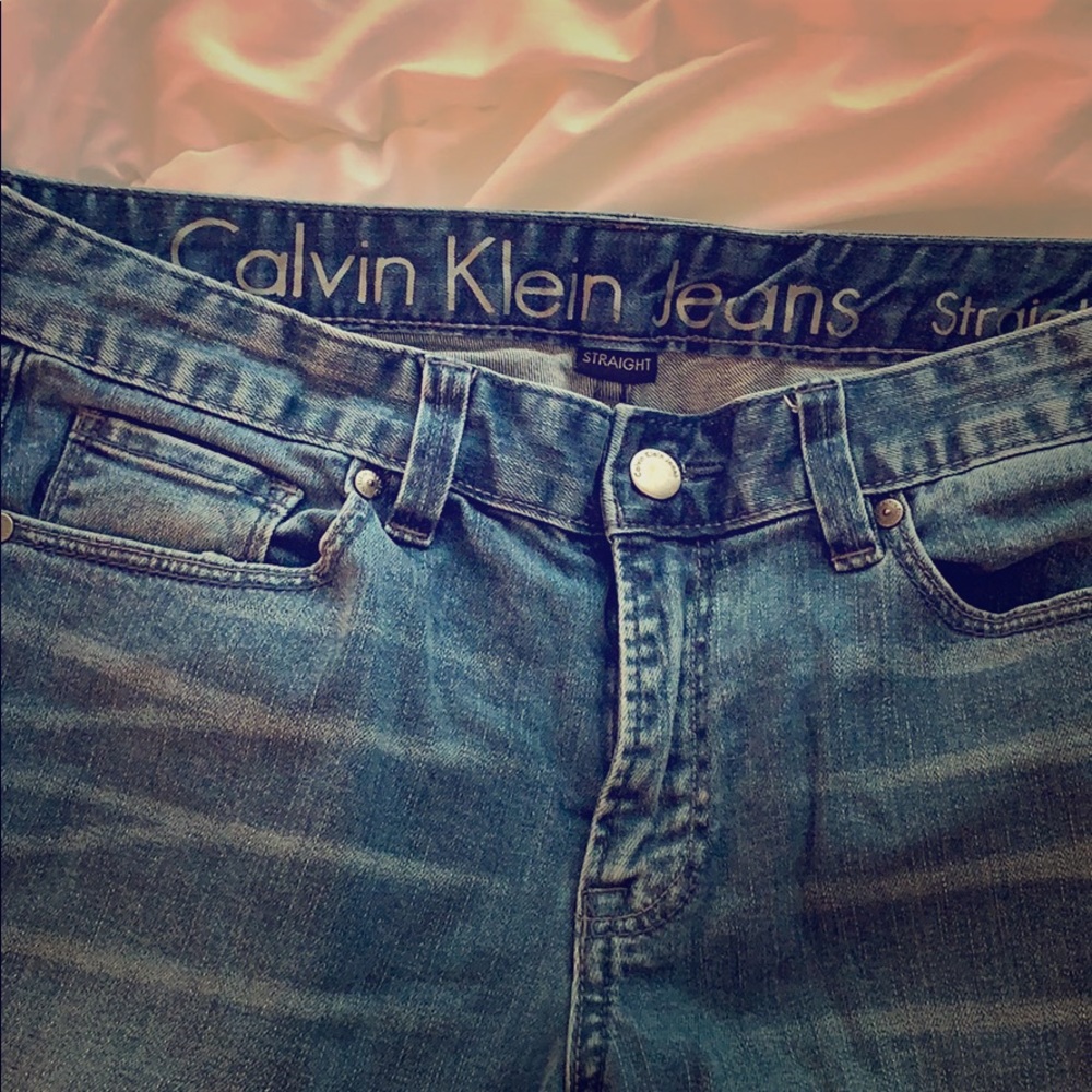 Calvin Klein straight leg jeans.